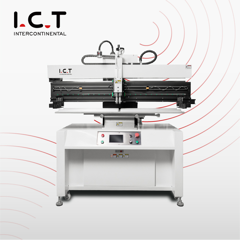 ICT-P12 |Imprimantă cu șabloane de ecran SMT semi-automată de înaltă precizie în linia de asamblare SMD