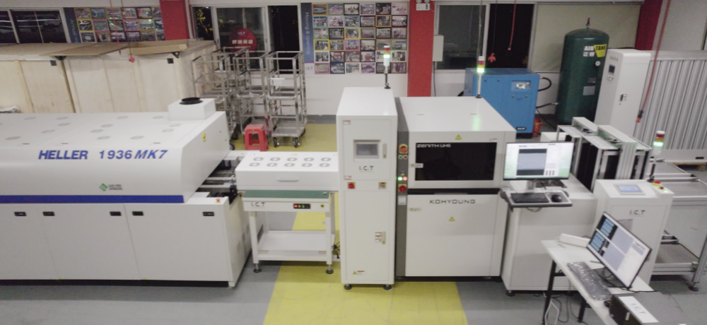 linie Smt cu Heller Reflow Cuptor și Kohyoung Aoi