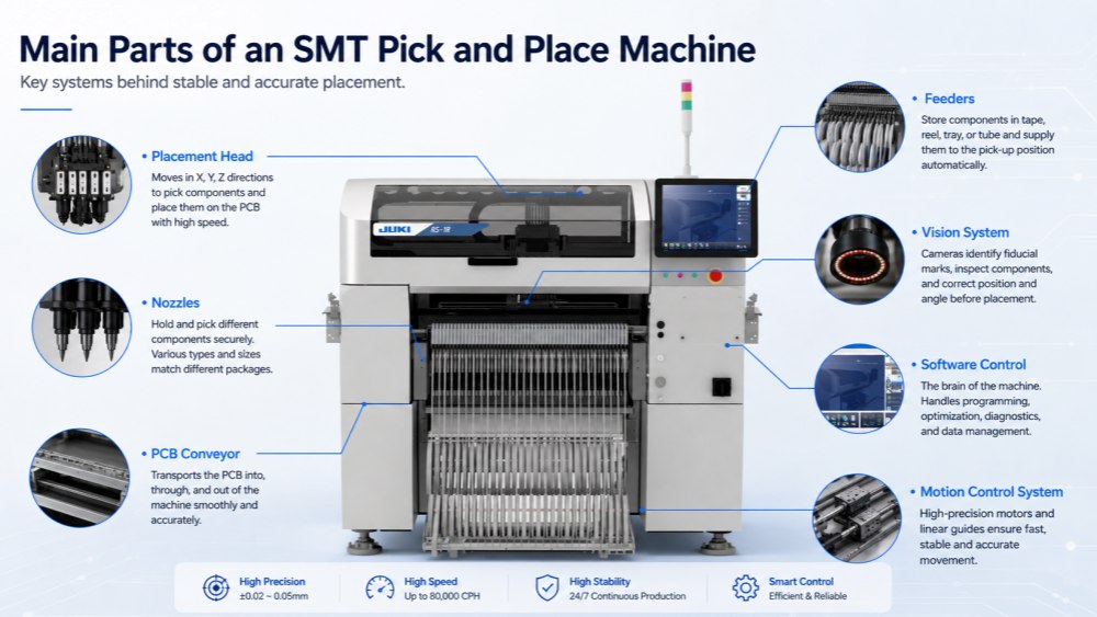 Componentele principale ale mașinii SMT Pick and Place