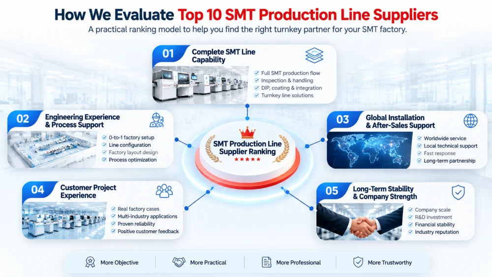 CUM se evaluează Top 10 SMT Product Line Suppliers.webp